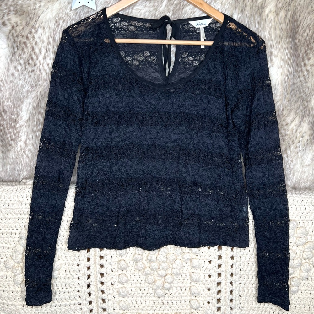 Pacsun Kirra Black Lace Long Sleeve Top